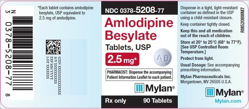 Amlodipine Besylate Tablets, USP 2.5 mg Bottle Label