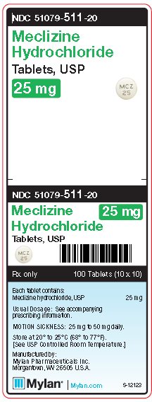Meclizine Hydrochloride 25 mg Tablets Unit Carton Label