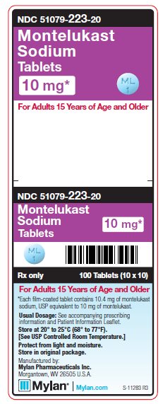 Montelucast Sodium 10 mg Tablets Unit Carton Label