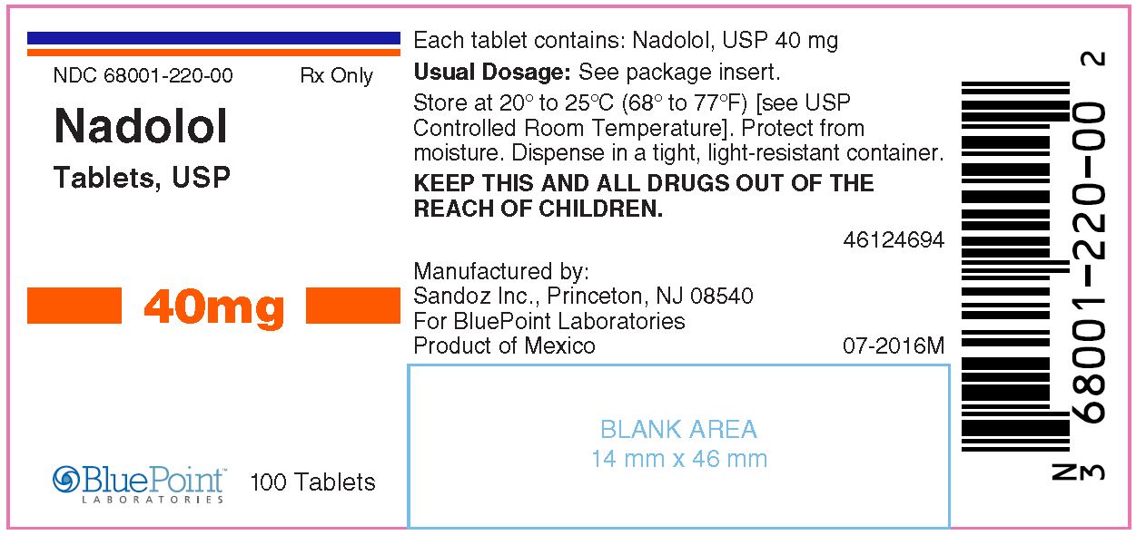 Nadolol Tablets 40mg 100 Tablets Rev 07-16
