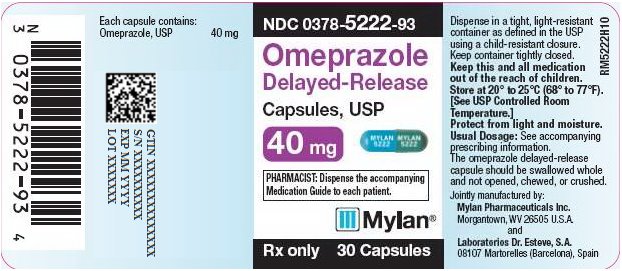 Omeprazole Delayed-Release Capsules 40 mg Bottle Label