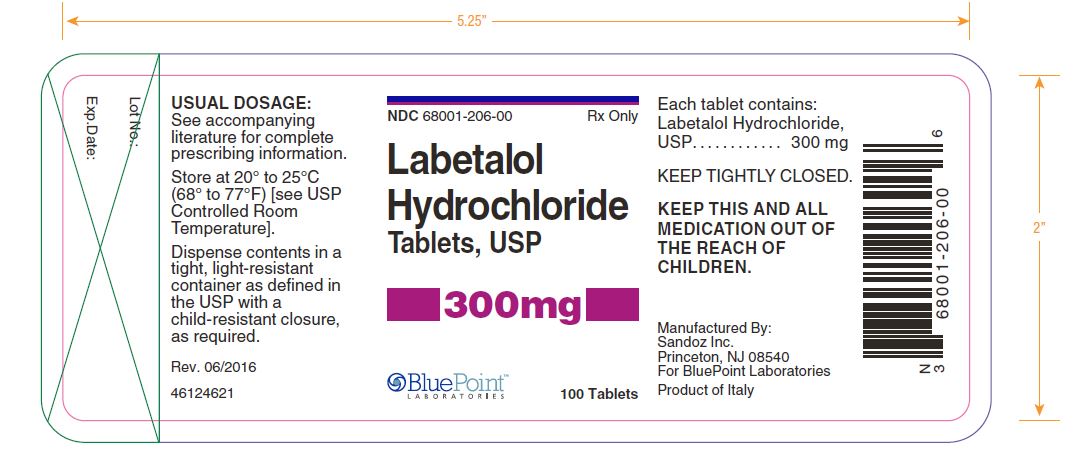 Labetalol HCl Tablets 300mg 100 Tablets - Product of Italy