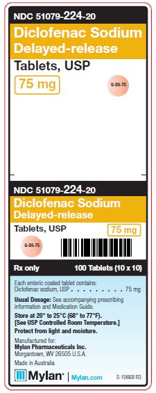 Diclofenac Sodium Delayed-release 75 mg Tablets Unit Carton Label