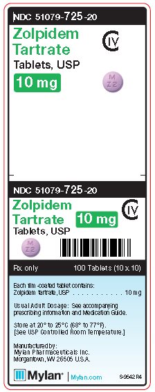 Zolpidem Tartrate 10 mg Tablets C-IV Unit Carton Label