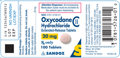 Oxycodone HCl Extended-Release Tablets 20 mg Label