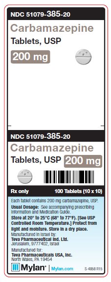 Carbamazepine 200 mg Tablets Unit Carton Label