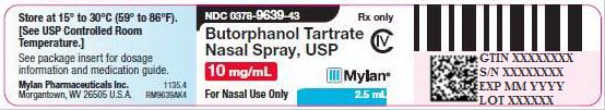 Butorphanol Tartrate Nasal Spray, USP CIV 10 mg/mL Vial Label