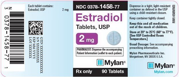 Estradiol Tablets 2 mg Bottle Label