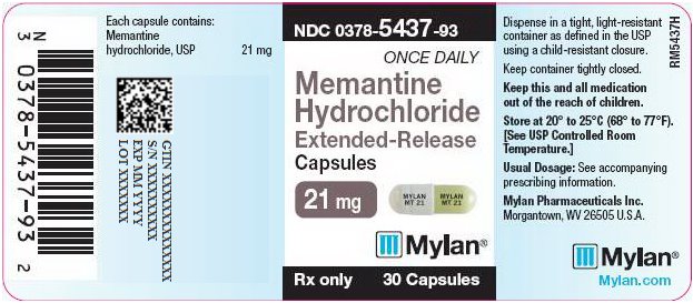 Memantine Hydrochloride Extended-Release Capsules 21 mg Bottle Label