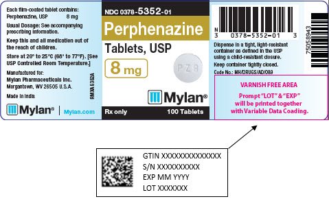 Perphenazine Tablets 8 mg Bottle Label