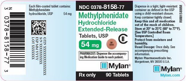 Methylphenidate Hydrochloride Extended-Release Tablets 54 mg Bottle Label