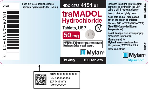 Tramadol Hydrochloride Tablets 50 mg Bottle Label