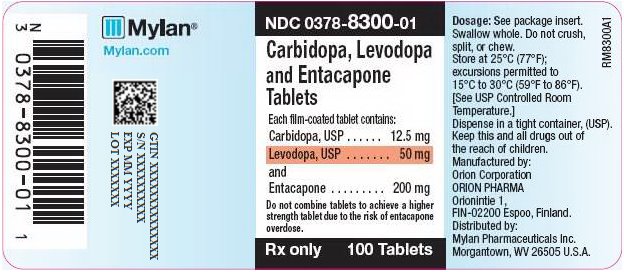 Carbidopa, Levodopa and Entacapone Tablets 12.5 mg/50 mg/200 mg Bottle Label