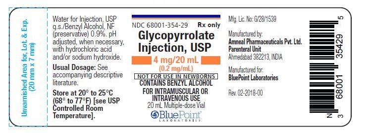 Glycopyrrolate Injection 4mg_20mL - 20 mL fill Vial Label BluePoint Rev 02-2018-00