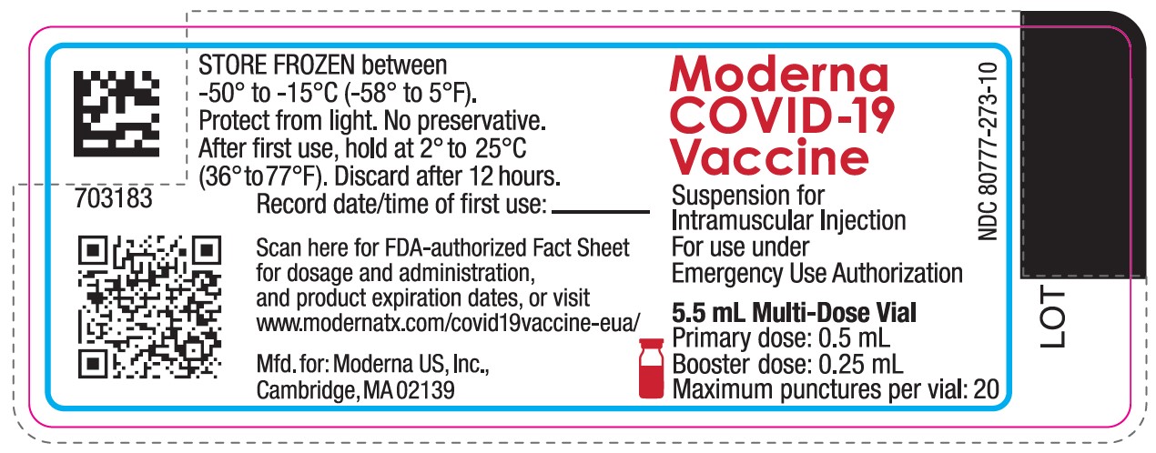 Moderna COVID-19 Vaccine Suspension for Intramuscular Injection for use under Emergency Use Authorization 5.5 mL Multi-Dose Vial