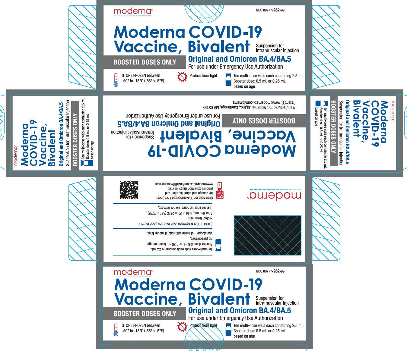 Moderna COVID-19 Vaccine, Bivalent Suspension for Intramuscular Injection for use under Emergency Use Authorization-Booster Doses Only-Carton 2.5 mL