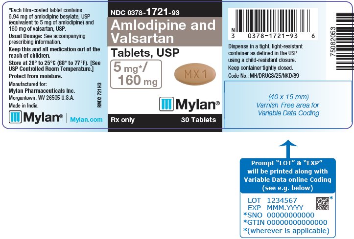 Amlodipine and Valsartan Tablets 5 mg/160 mg Bottle Label