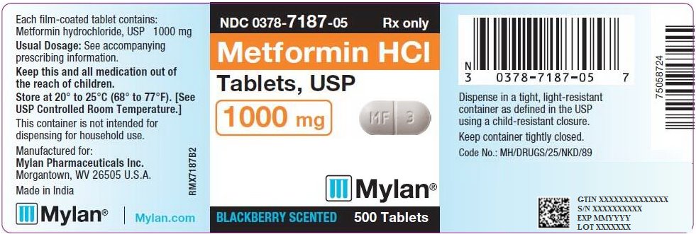 Metformin Hydrochloride Tablets 1000 mg Bottle Label