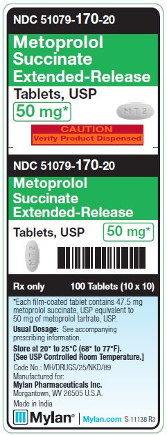Metoprolol Succinate Extended-Release 50 mg Tablets Unit Carton Label