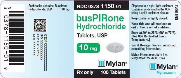Buspiron Hydrochloride Tablets 10 mg Bottle Label