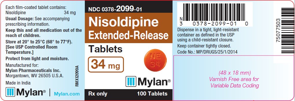 Nisoldipine Extended-Release Tablets 34 mg Bottle Label