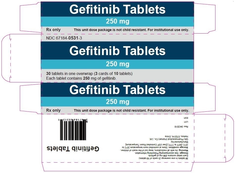 Gefitinib Tablets 250mg - 30 tablets count blister label