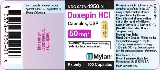 Doxepin Hydrochloride Capsules, USP 50 mg Bottle Label