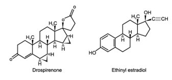 Drospirenone and Ethinyl Estradiol Structural Formula