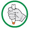 Figure C. Correct way to hold the EpiPen auto-injector with orange needle end pointing down