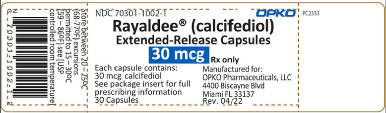 Principal Display Panel NDC: 70301-1002-1: 30-count Hard Capsule Bottle Label