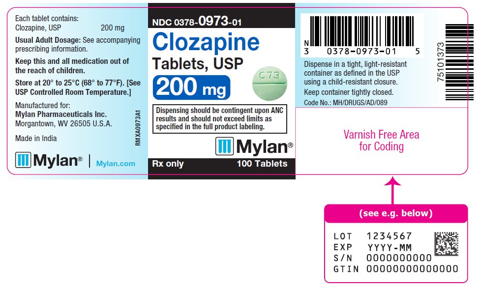 Clozapine Tablet, USP 200 mg Bottle Label