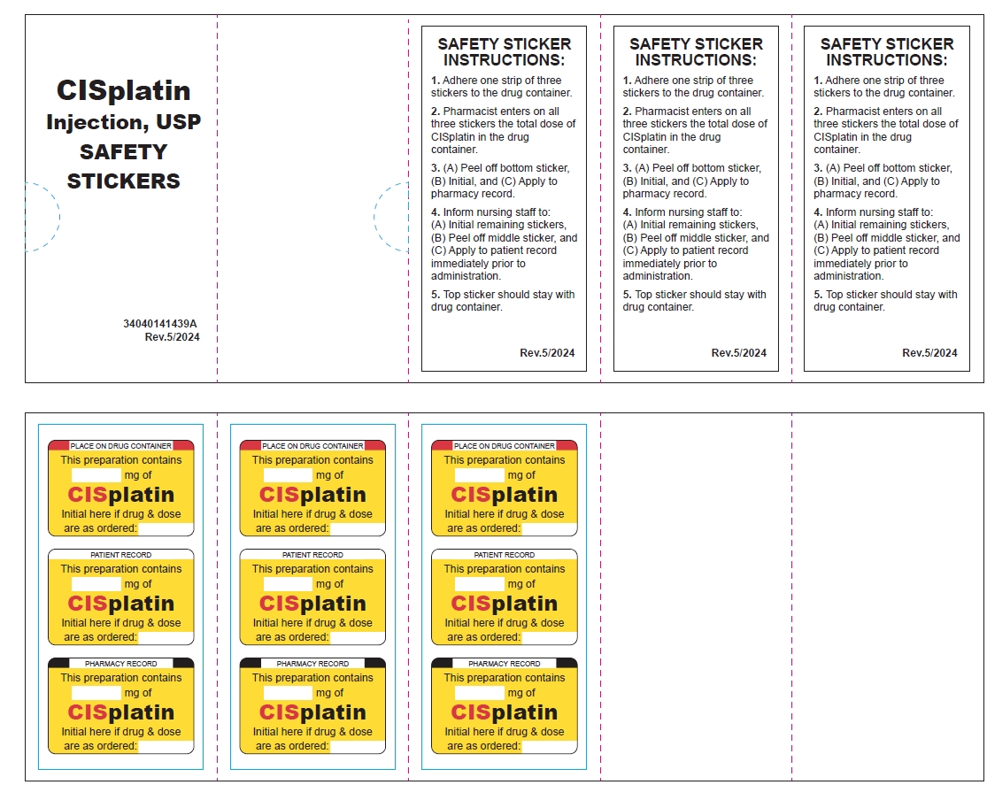 safety stickers enclosed to Cisplatin Injection, USP 50 mg/50 mL carton