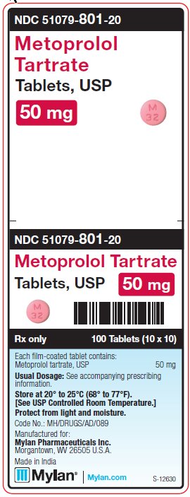 Metoprolol Tartrate 50 mg Tablets Unit Carton Label