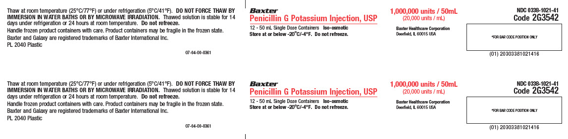 Penicillin G Potassium Representative Carton Label  NDC 0338-1021-41 1 of 2