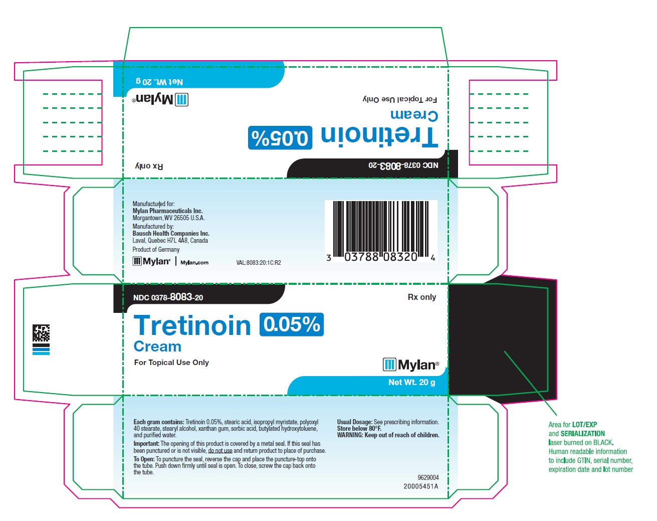 Tretinoin Cream 0.1% Carton Label