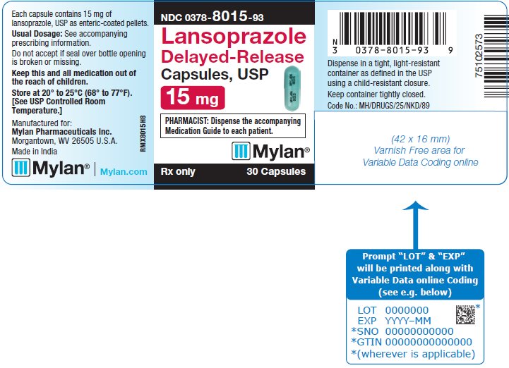 Lansoprazole Delayed-Release Capsules 15 mg Bottle Label