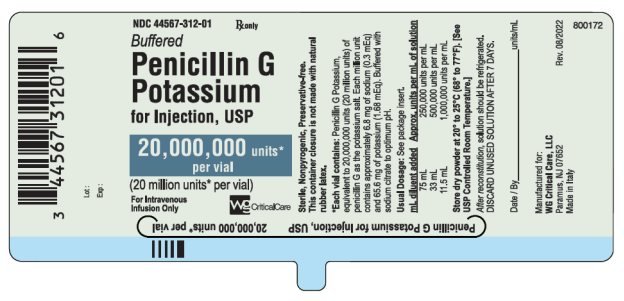 Pen G K 20 mmu vial label