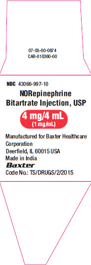 Norepinephrine Representative Label   43066-997-10  2  of  4