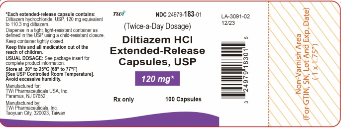 Diltiazem HCl Extended-Release Capsules, USP 120 mg Bottle Label
