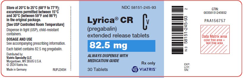 Lyrica CR ER Tablets 82.5 mg Bottle Label