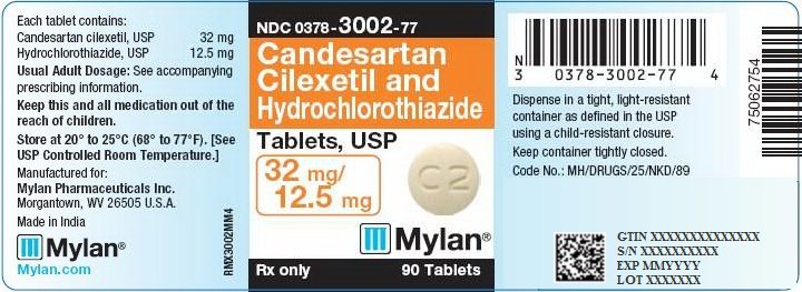 Candesartan and HCTZ Tablets 32 mg/12.5 mg Bottle Label