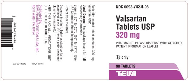Valsartan Tablets USP 320 mg, 90s Label