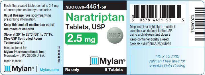 Naratriptan Tablets, USP 2.5 mg Bottle Label