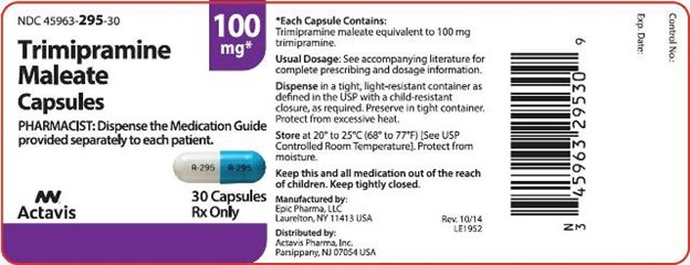 Trimipramine Maleate Capsules, 100 mg, 30 Count, Rev. 10/14