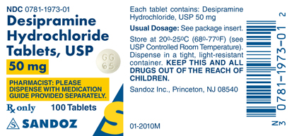 Desipramine Hydrochloride 50 mg Label