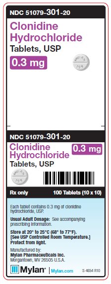 Clonidine Hydrochloride 0.3 mg Tablets Unit Carton Label