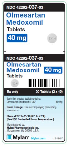 Olmesartan Medoxomil 40 mg Tablets Unit Carton Label