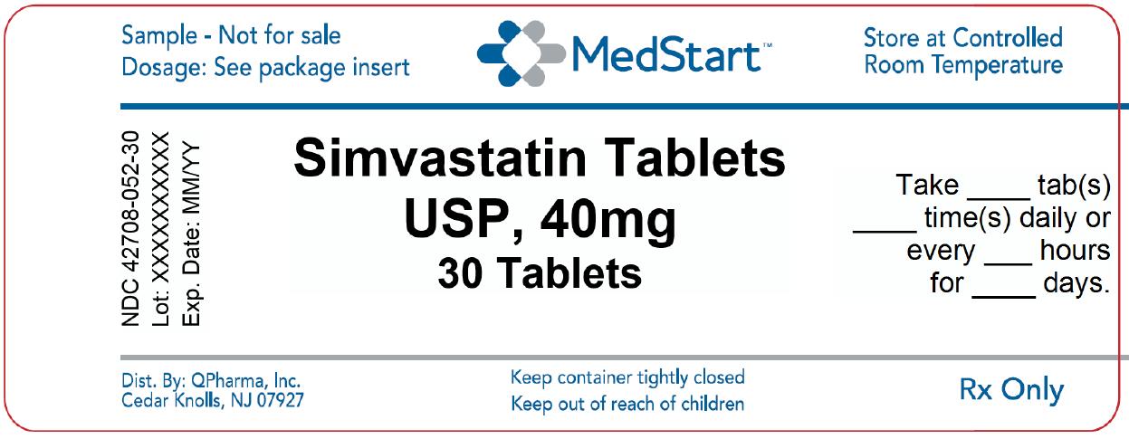 42708-052-30 Simvastatin Tablets USP 40mg x 30 V2