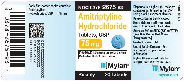 Amitriptyline Hydrochloride Tablets 75 mg Bottle Label