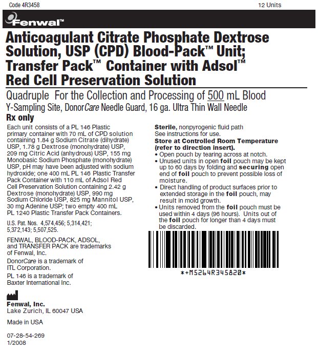 Anticoagulant Citrate Phosphate Dextrose Solution, USP (CPD) Blood-Pack™ Unit; Transfer Pack™ Container with Adsol™ Red Cell Preservation Solution label